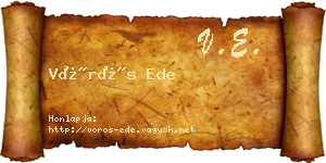 Vörös Ede névjegykártya